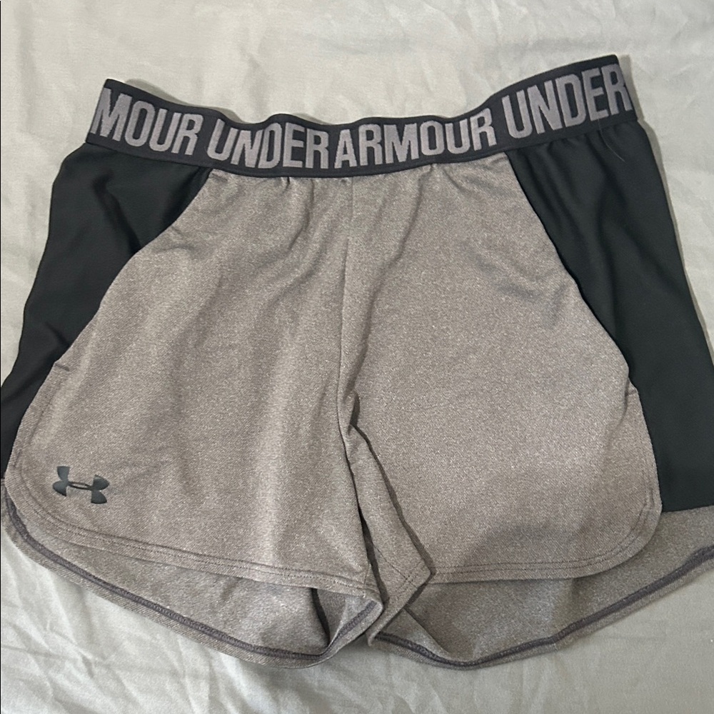 Under Armour Women's Black and Gray Athletic Shorts
